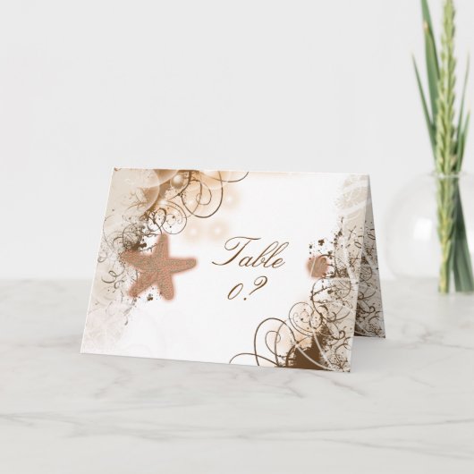 ビーチ結婚式テーマ～テーブルの座席配置 サンキューカード (正面)