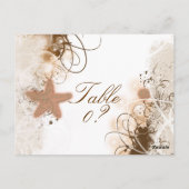 ビーチ結婚式テーマ～テーブル番号カード ポストカード (裏面)