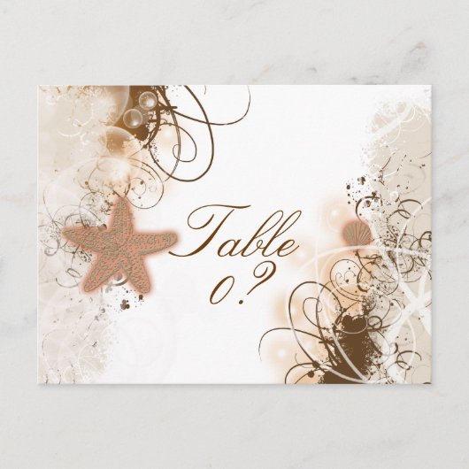 ビーチ結婚式テーマ～テーブル番号カード ポストカード (正面)