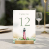 ビーチ結婚式デコールライトハウステーブル番号 テーブルナンバー