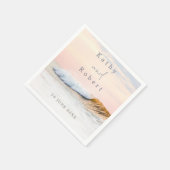 ビーチ結婚式ナプキン |海サンセット スタンダードカクテルナプキン (角)