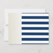 ビーチ結婚式ネイビーロープストライプリハーサルディナー 招待状 (裏面)