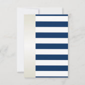ビーチ結婚式ネイビーロープ，ハート,ストライプ披露宴 招待状 (裏面)