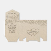 ビーチ結婚式ハートと引用文 フェイバーボックス (折り畳みなし)