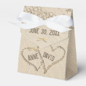 ビーチ結婚式ハートと引用文 フェイバーボックス (正面サイド)