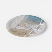 ビーチ結婚式ハートのウィンドウ ペーパープレート (アングル)