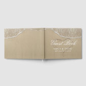 ビーチ結婚式ハートの砂エレガント中 ゲストブック (全面)