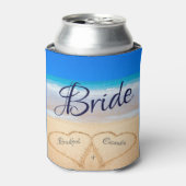 ビーチ結婚式ハートインサンドウェルカムクーラーボックス 缶クーラー (缶正面)