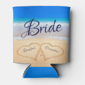 ビーチ結婚式ハートインサンドウェルカムクーラーボックス 缶クーラー (正面)