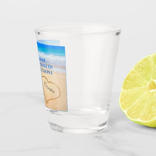 ビーチ結婚式ハートインサンドウェルカムショットグラス ショットグラス (右)