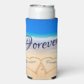 ビーチ結婚式ハートインサンドゲストキープサケカンC スリム缶クーラー (Seltzer裏面)