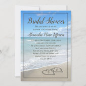 ビーチ結婚式ハートインサンドブライダルシャワー 招待状 (正面)