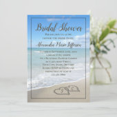 ビーチ結婚式ハートインサンドブライダルシャワー 招待状 (スタンド正面)