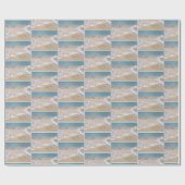 ビーチ結婚式ハートインサンド ラッピングペーパー (フラット)