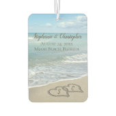 ビーチ結婚式ハートイン砂エレガント カーエアーフレッシュナー (裏面)