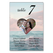 ビーチ結婚式ハート写真 テーブルナンバー (裏面)