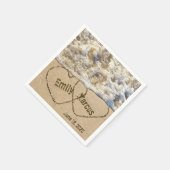 ビーチ結婚式ハート（名前） スタンダードカクテルナプキン (角)