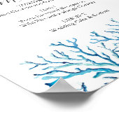 ビーチ結婚式バフェットサイン水彩ヒトデ ポスター (角)