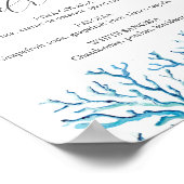 ビーチ結婚式バーサインウォーターカラーヒトデ ポスター (角)