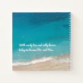 ビーチ結婚式パーソナライズされたサンディウェーブズゲストブック ノートブック (裏面)