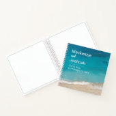 ビーチ結婚式パーソナライズされたサンディウェーブズゲストブック ノートブック (内部)