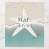 ビーチ結婚式パーソナライズされたワインボトルラベル ワインラベル (シングルラベル)