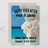 ビーチ結婚式パーソナライズされた招待状 招待状 (正面/裏面)