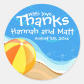 ビーチ結婚式パーソナライズされた結婚式の引き出物 ラウンドシール (正面)