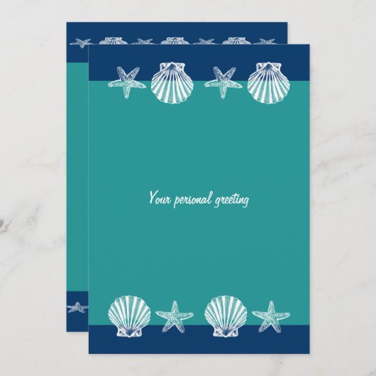 ビーチ結婚式パーティの招待状-テンプレート 招待状 (正面/裏面)