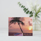 ビーチ結婚式パームサンセットボートリハーサルディナー 招待状 (スタンド正面)