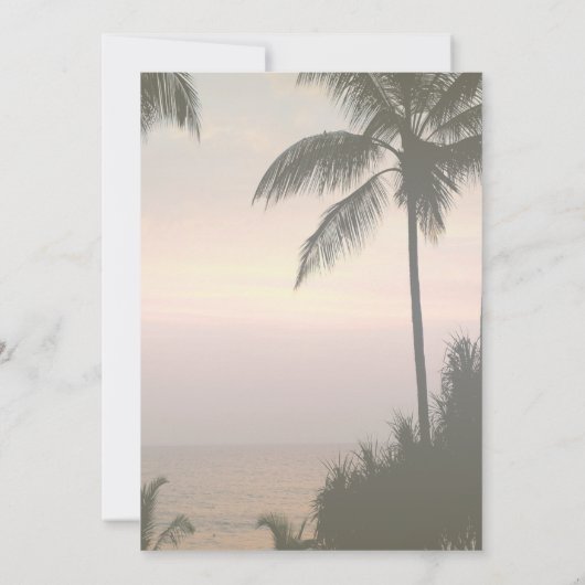 ビーチ結婚式パームズサンセット披露宴 招待状 (裏面)