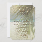 ビーチ結婚式パーム葉ブライダルシャワー 招待状 (正面)