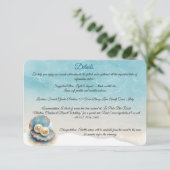 ビーチ結婚式パールシェルエレガント海テーマ エンクロージャーカード (スタンド正面)