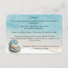 ビーチ結婚式パールシェルエレガント海テーマ エンクロージャーカード