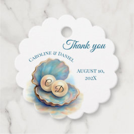 ビーチ結婚式パールシェルエレガント海テーマ フェイバータグ