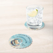 ビーチ結婚式パールシェルエレガント海テーマ ペーパーコースター (インサイチュ)