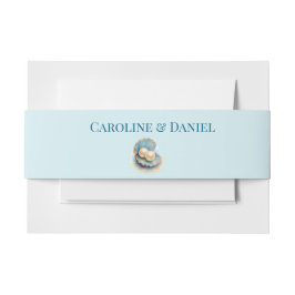 ビーチ結婚式パールシェルエレガント海テーマ 招待状ベリーバンド