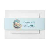 ビーチ結婚式パールシェルエレガント海テーマ 招待状ベリーバンド (正面例)