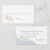 ビーチ結婚式ヒトデのシーティングカード プレイスカード (正面/裏面)