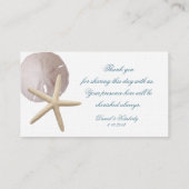 ビーチ結婚式ヒトデのシーティングカード プレイスカード (裏面)