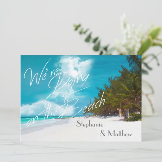 ビーチ結婚式ビーチ結婚式で行う 招待状 (スタンド正面)