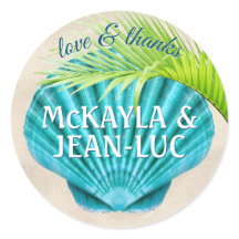 ビーチ結婚式ビーフラブ&シェル感謝していパームリーフ