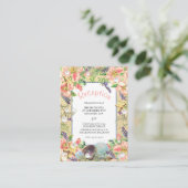 ビーチ結婚式ピンクフローラヒトデ披露宴 エンクロージャーカード (スタンド正面)