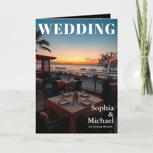 ビーチ結婚式フェアマガジンカバー招待状 招待状 (正面)