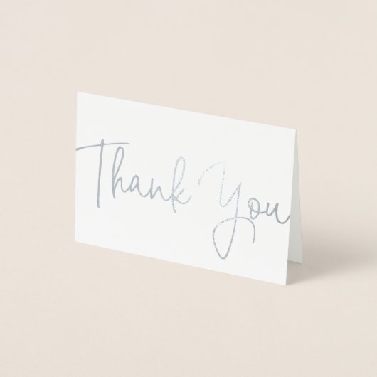 ビーチ結婚式フォトサンキューカード銀箔 箔カード (正面)