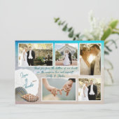 ビーチ結婚式フォトサンキューフラットカード サンキューカード (スタンド正面)