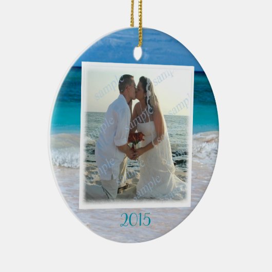ビーチ結婚式フォトフレーム熱帯海オーナメント セラミックオーナメント (右)