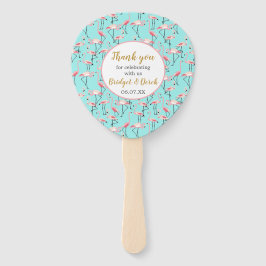 ビーチ結婚式フラミンゴピンクブルーサンキュー結婚ズ ハンドファン