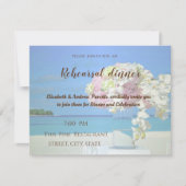 ビーチ結婚式フラワーリハーサルディナー 招待状 (正面)