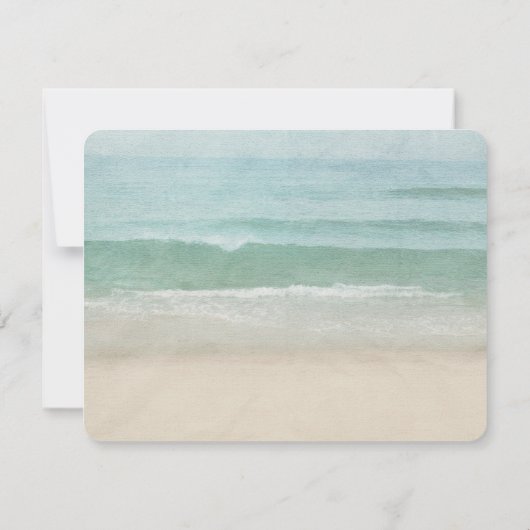 ビーチ結婚式フレーム(砂) 招待状 (裏面)